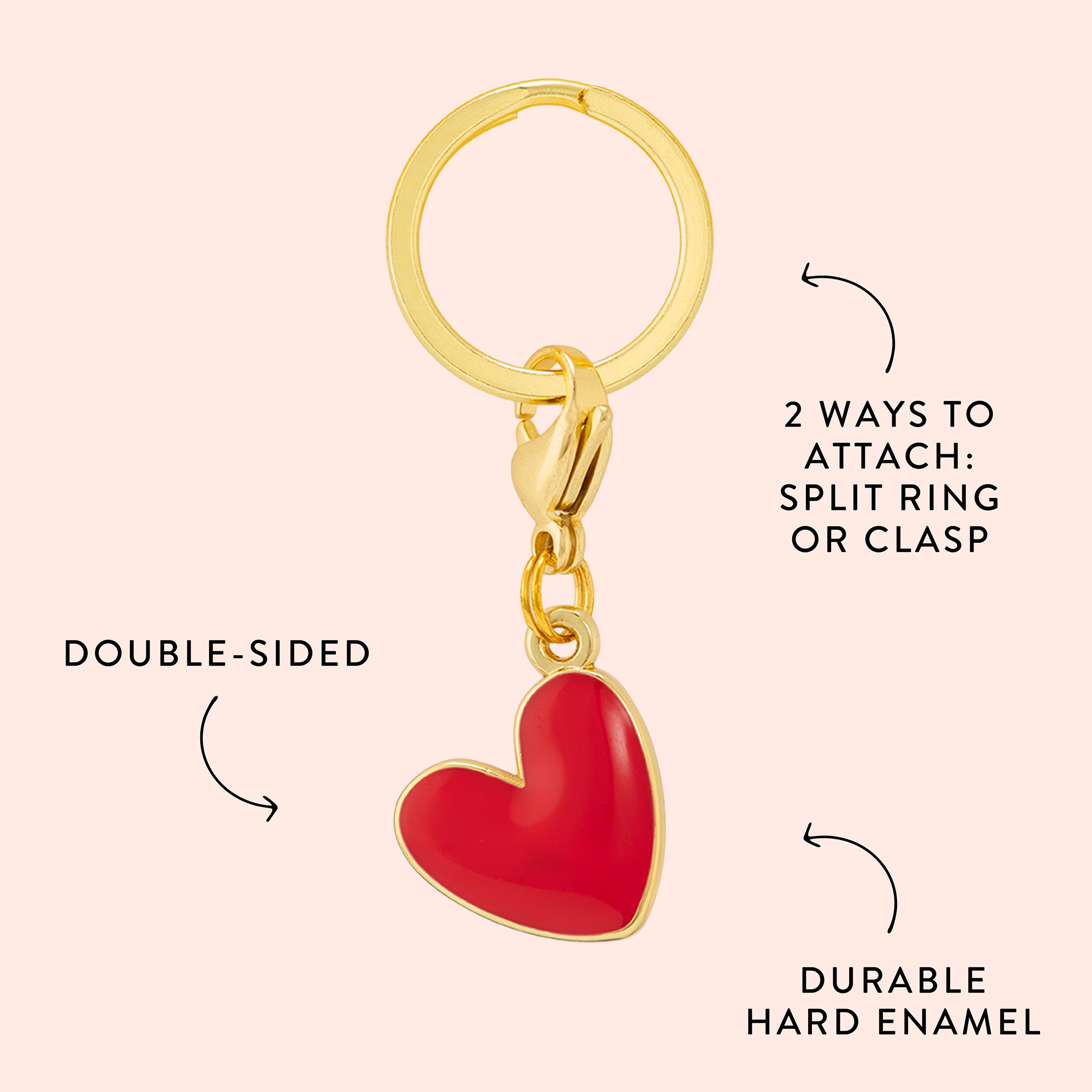 The Foggy Dog - Red Heart Collar Charm: Charm Only