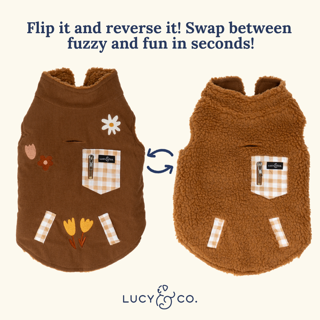 Lucy &amp; Co. - Chocolate Meadows Reversible Teddy Vest