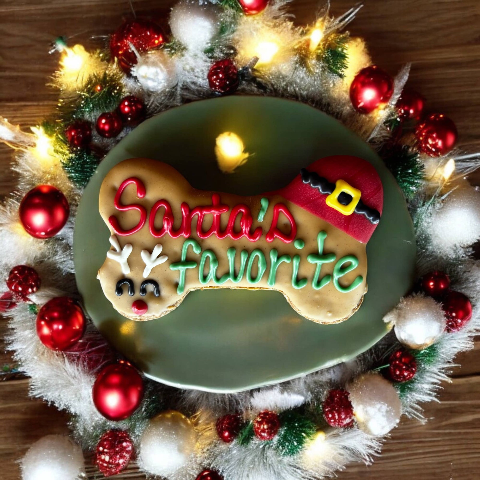 YumYum4DOGS - 6 inch Santa’s Helper Bone dog treats : Santa’s favorite