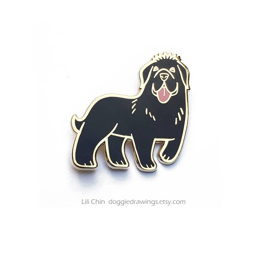 Lili Chin Art - Newfoundland Dog Enamel Pin