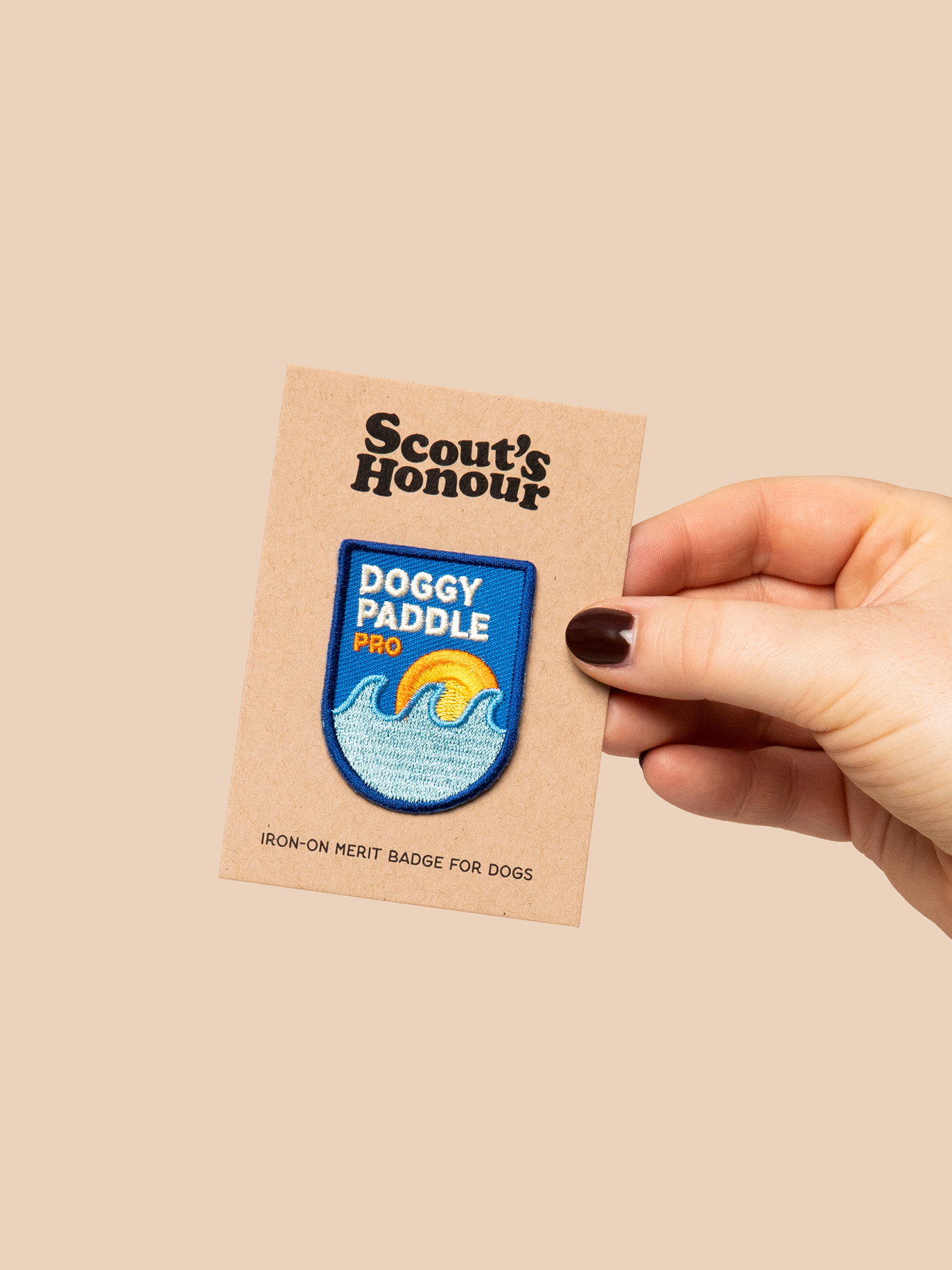 Scout's Honour Pty Ltd - Doggy Paddle Pro iron-on patch for dogs