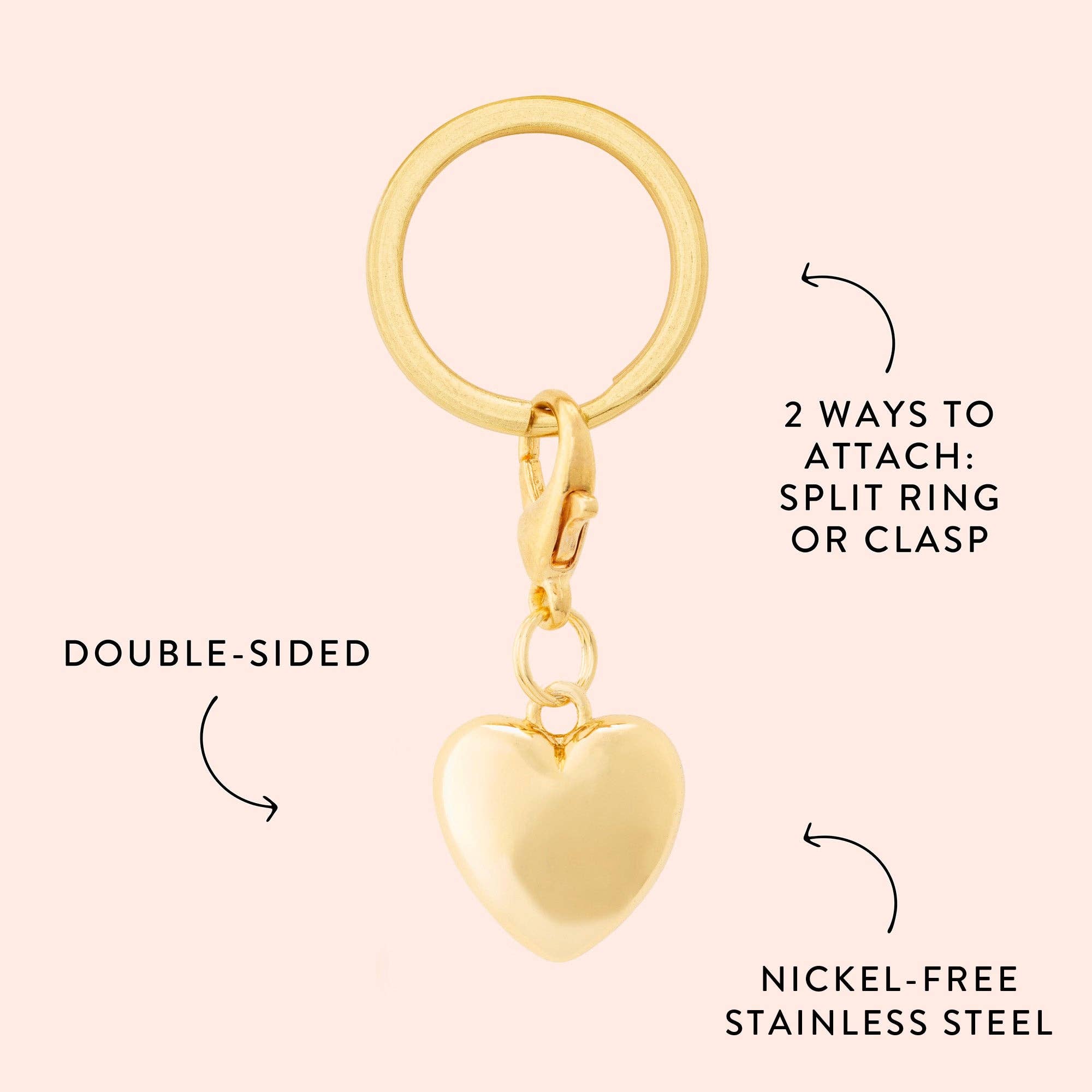 The Foggy Dog - Heart of Gold Collar Charm: Charm Only