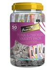 Fussie Cat Tuna & Chicken 5 Flavor Variety Pack - 50 Count