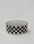 dexypaws - Black & White Checkers Time Ceramic Dog Bowl – 50oz/8 inches