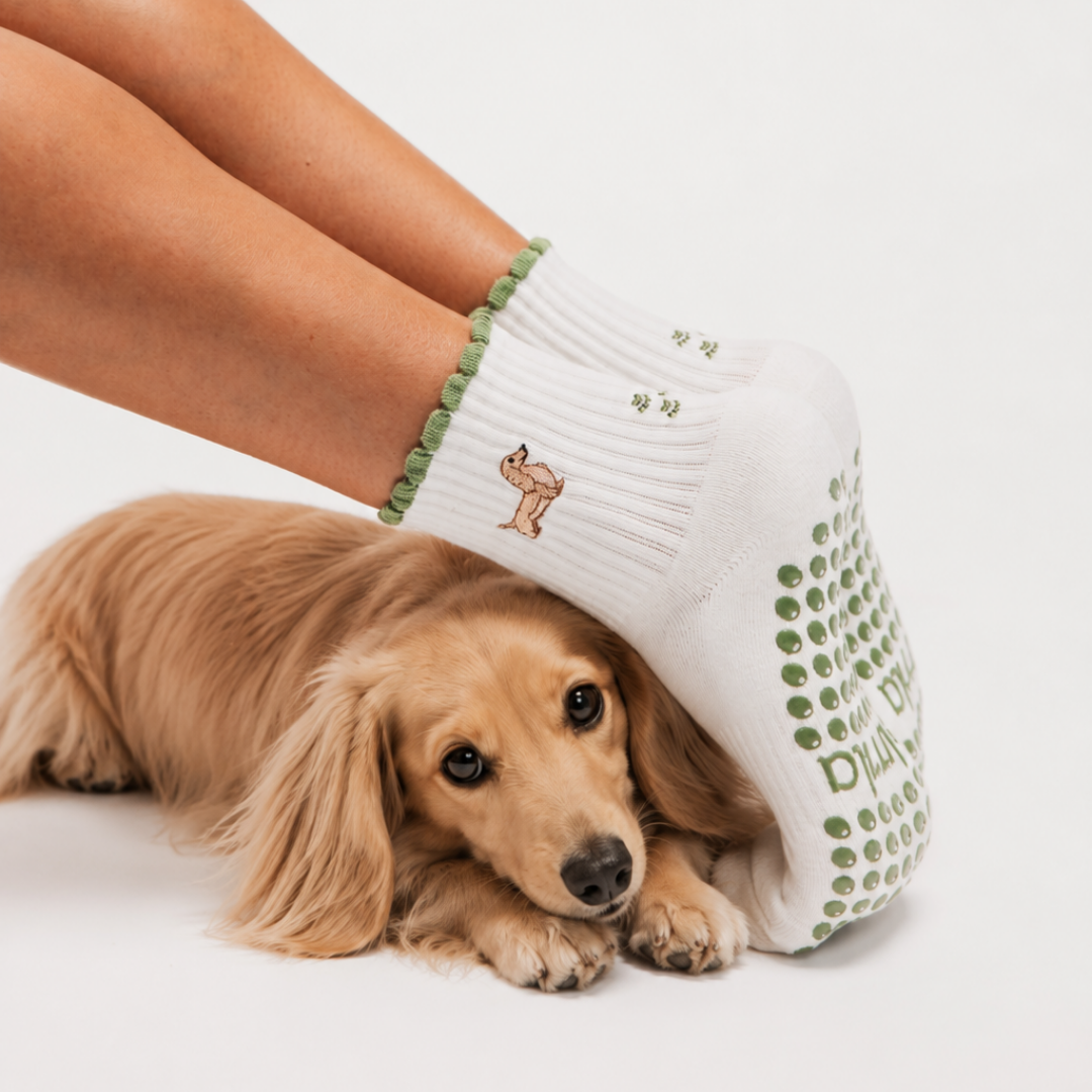 Almla Active - Dachshund &amp; Dirty Martini Double Sided Pilates Grip Sock