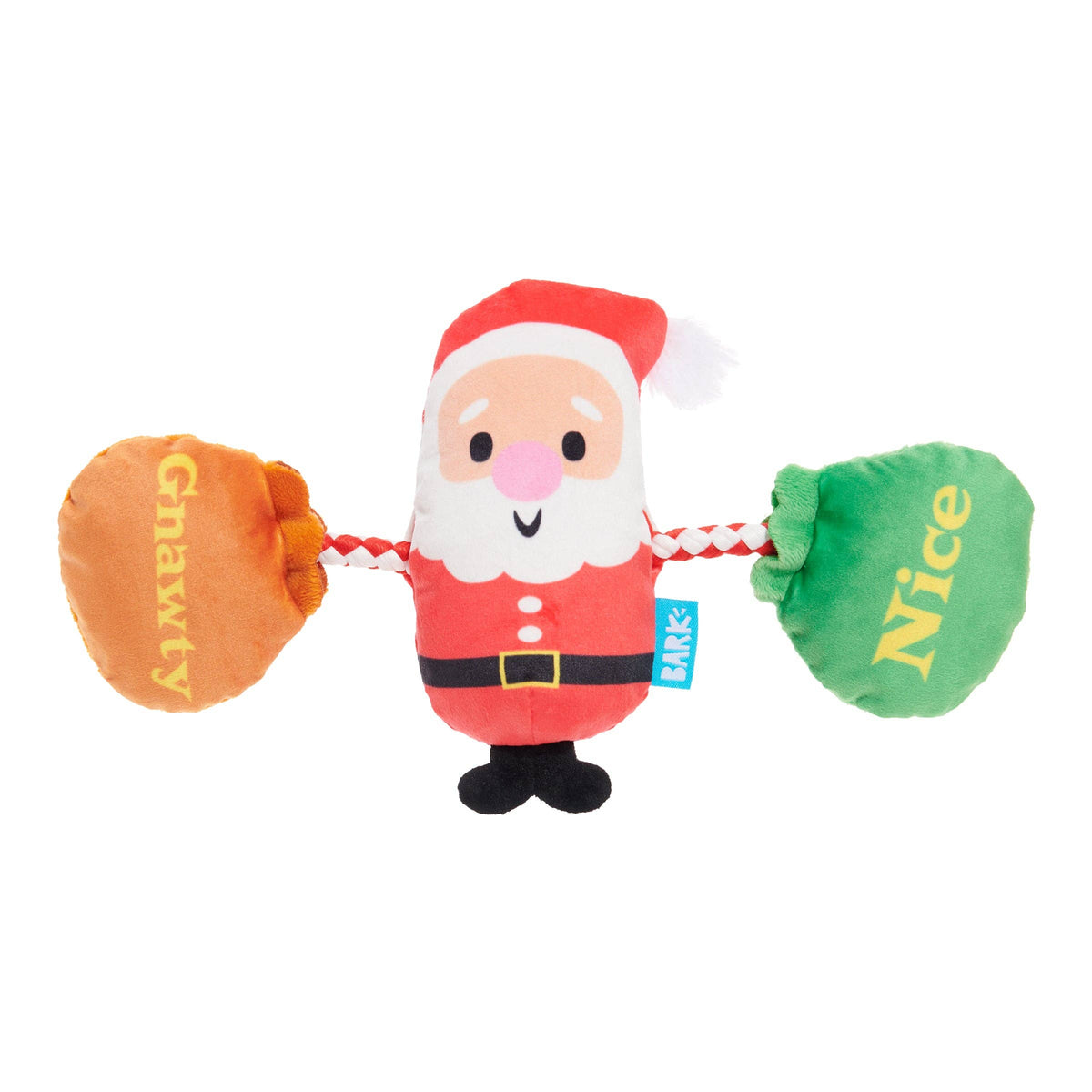 Pet Palette Distribution - BARK Holiday Santa's Swag Bags Plush with Rope Dog Toy