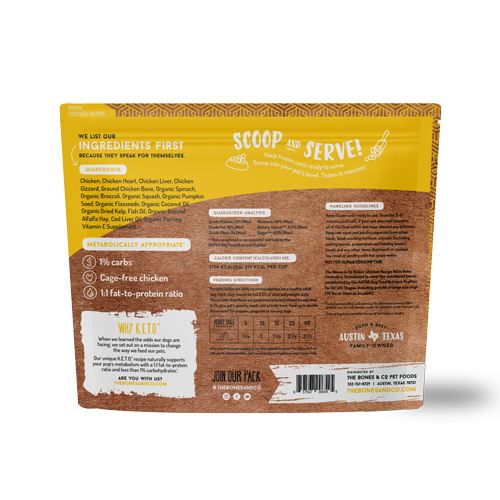 Bones &amp; Co Kickin' Chicken Recipe Frozen Food Bites