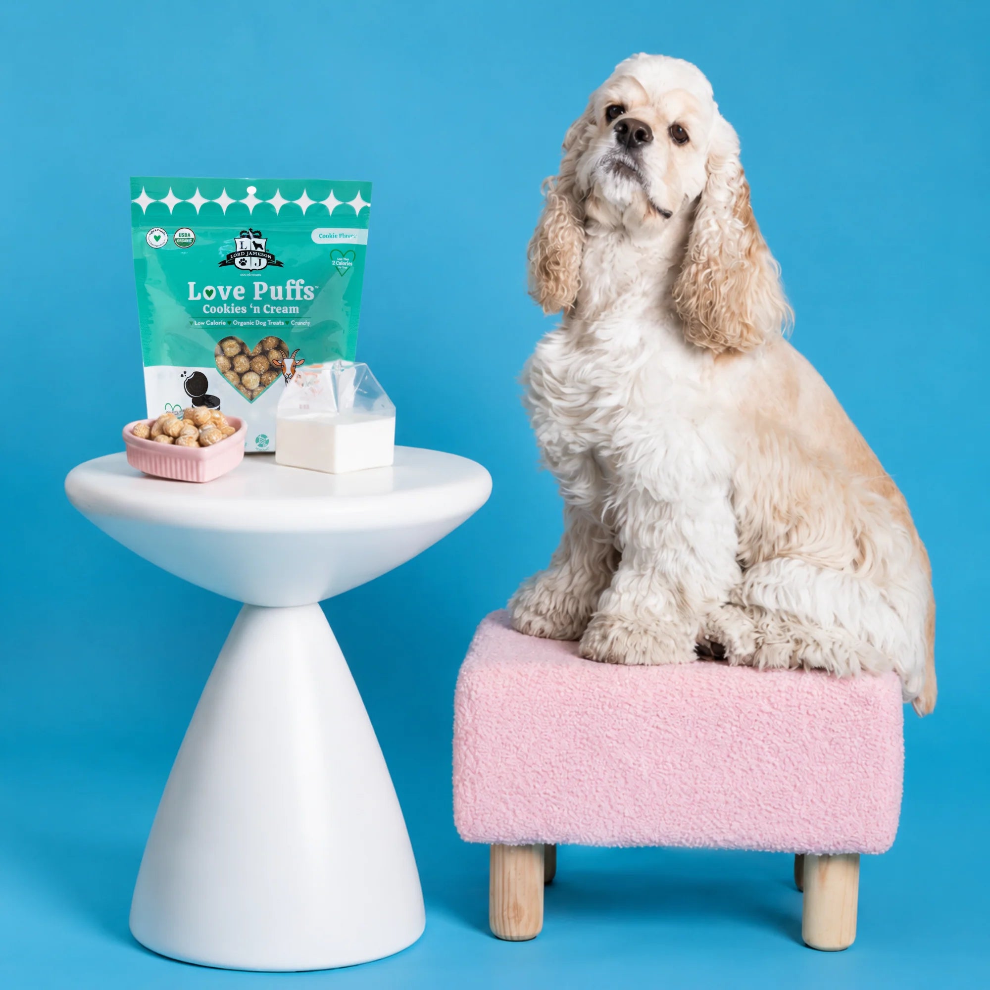 Lord Jameson Cookies &amp; Cream Love Puffs Organic Dog Treats