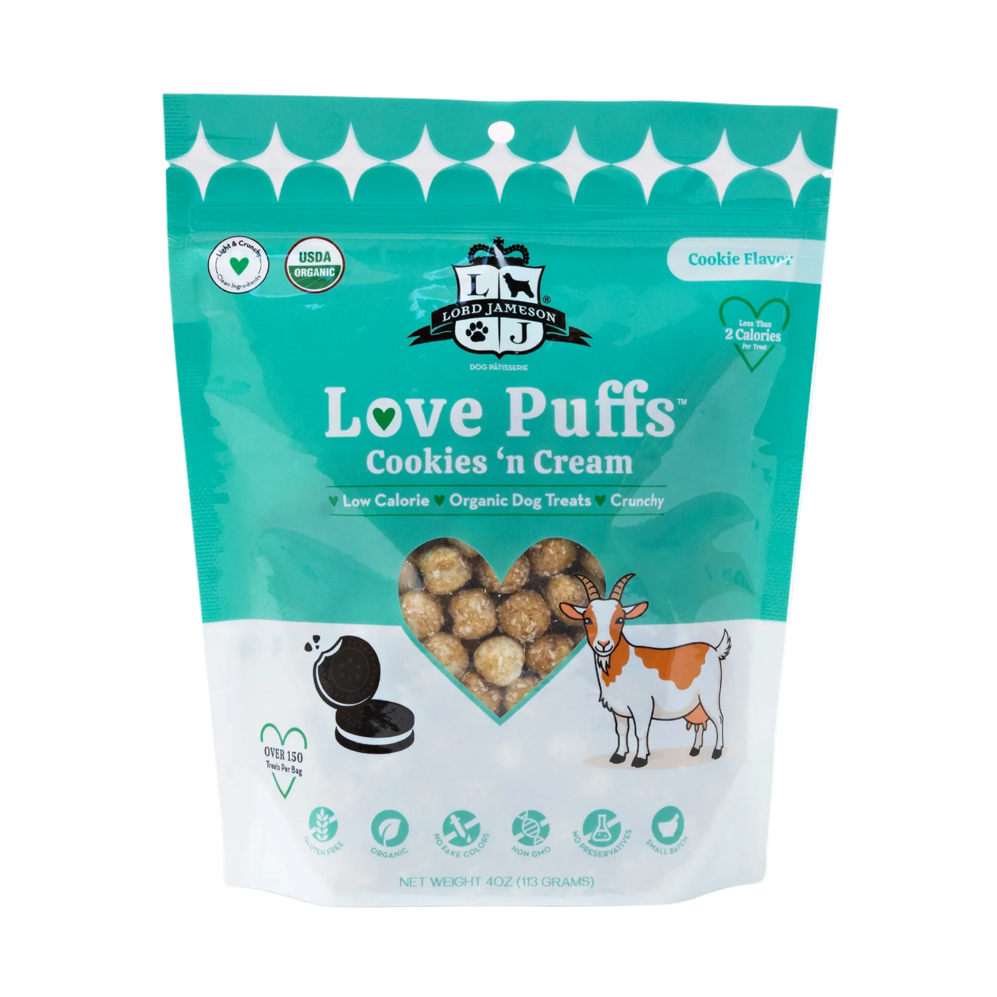 Lord Jameson Cookies &amp; Cream Love Puffs Organic Dog Treats