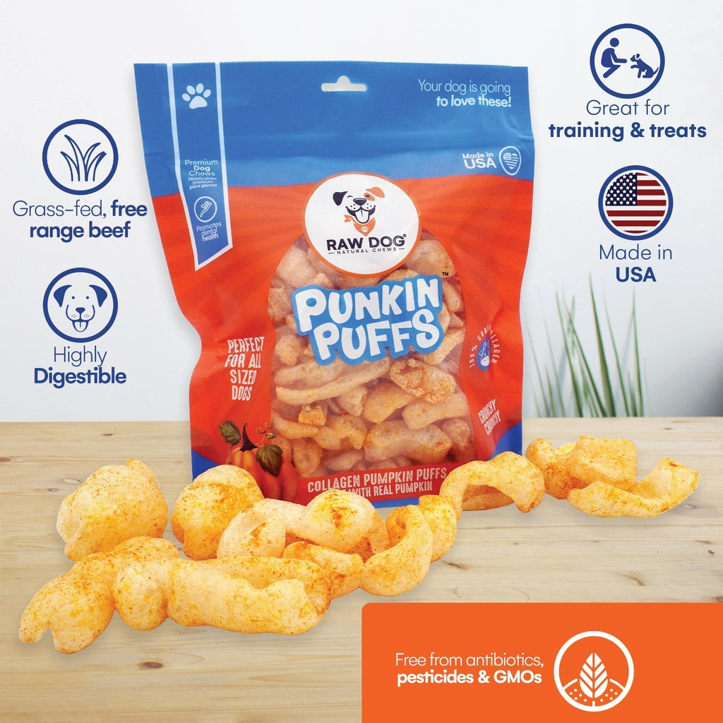 Raw Dog Beef Collagen Puffs - Punkin