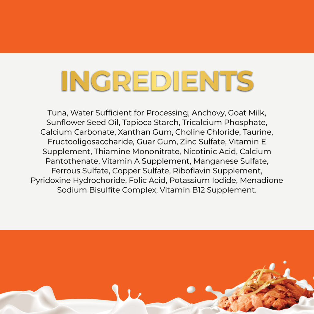 Fussie Cat Tuna with Anchovies Formula in Goat Milk Recipe