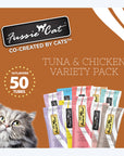 Fussie Cat Tuna & Chicken 10 Flavor Variety Pack - 50 Count