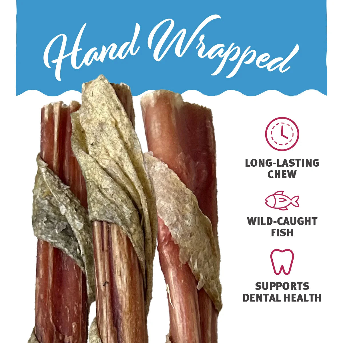 Icelandic Fish Sticks - Cod Wrapped Bully Sticks for Dogs