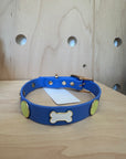 Furei Pets - Bone & Tennis Ball Custom Collar - Sky Blue