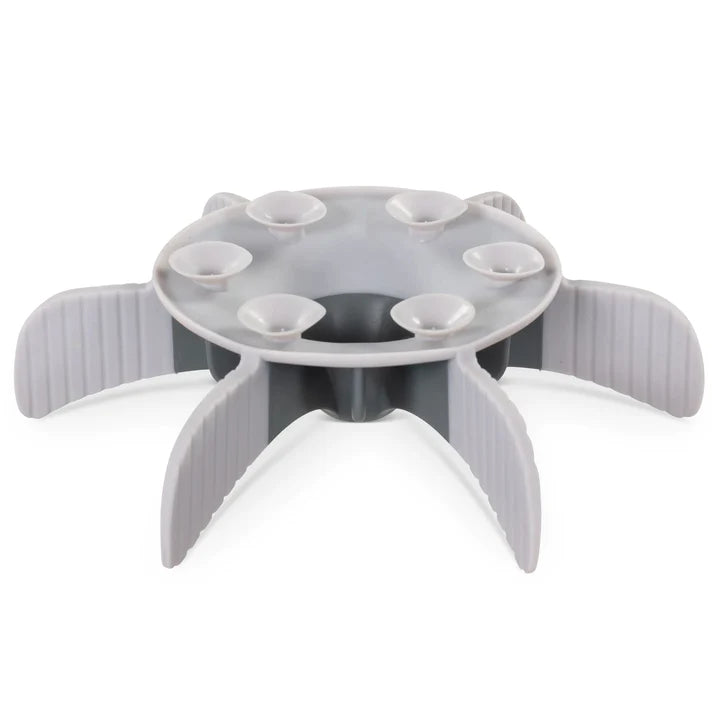 Messy Mutts Universal Slow Feeder Bowl Insert with Suction, 7.5&quot;, Cool Grey