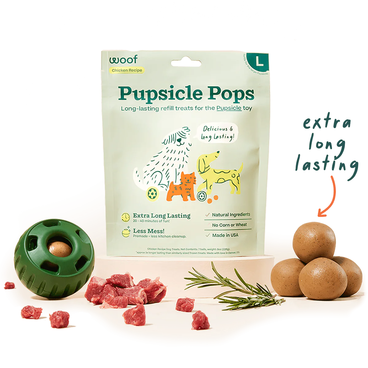 Woof The Pupsicle Pops Dog Treats Small / Chicken PB