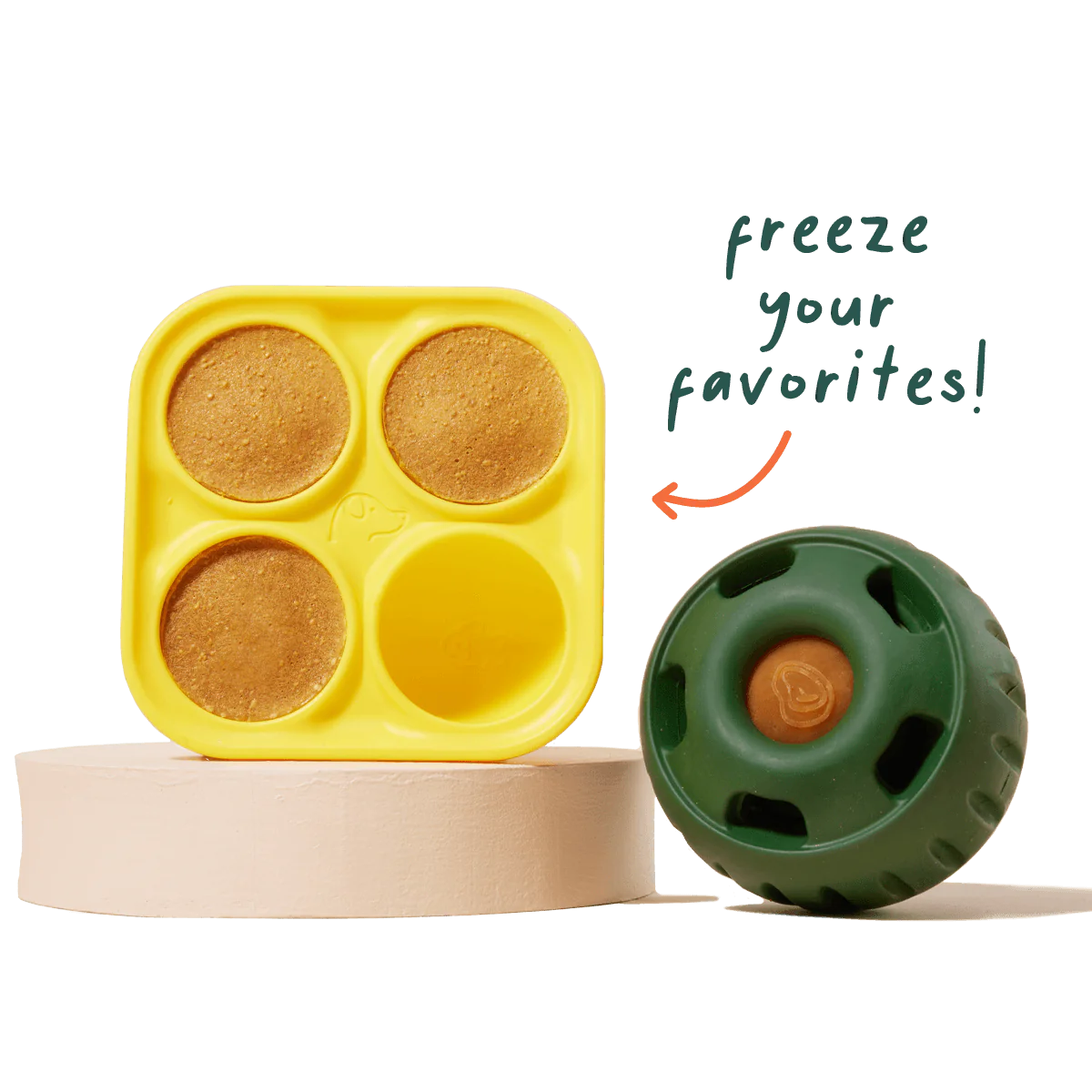 Woof Pupsicle and Treat Tray - Long-Lasting Fillable Treat Toy and Silicone Molds for Dog Treats - Reusable, Dishwasher Safe - for XL Dogs 75 lbs