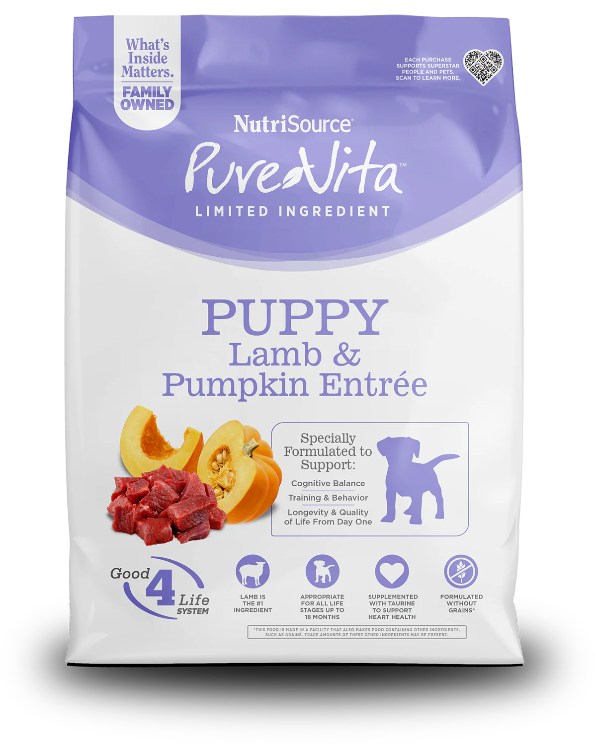 Nutrisource Pure Vita - Puppy Lamb &amp; Pumpkin Entrée