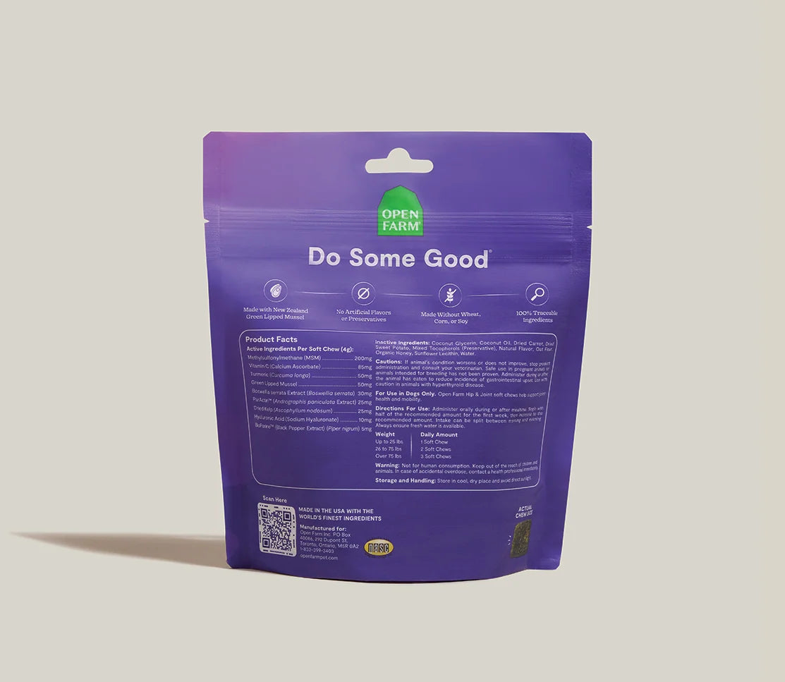 Open Farm Hip &amp; Joint Supplement Chews for Dogs