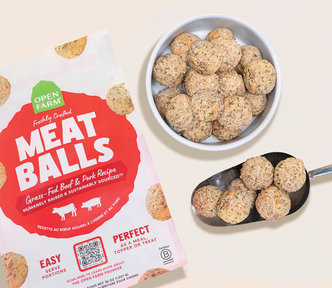 Open Farm Grass-Fed Beef &amp; Pork Freshly Crafted Meatballs for Dogs