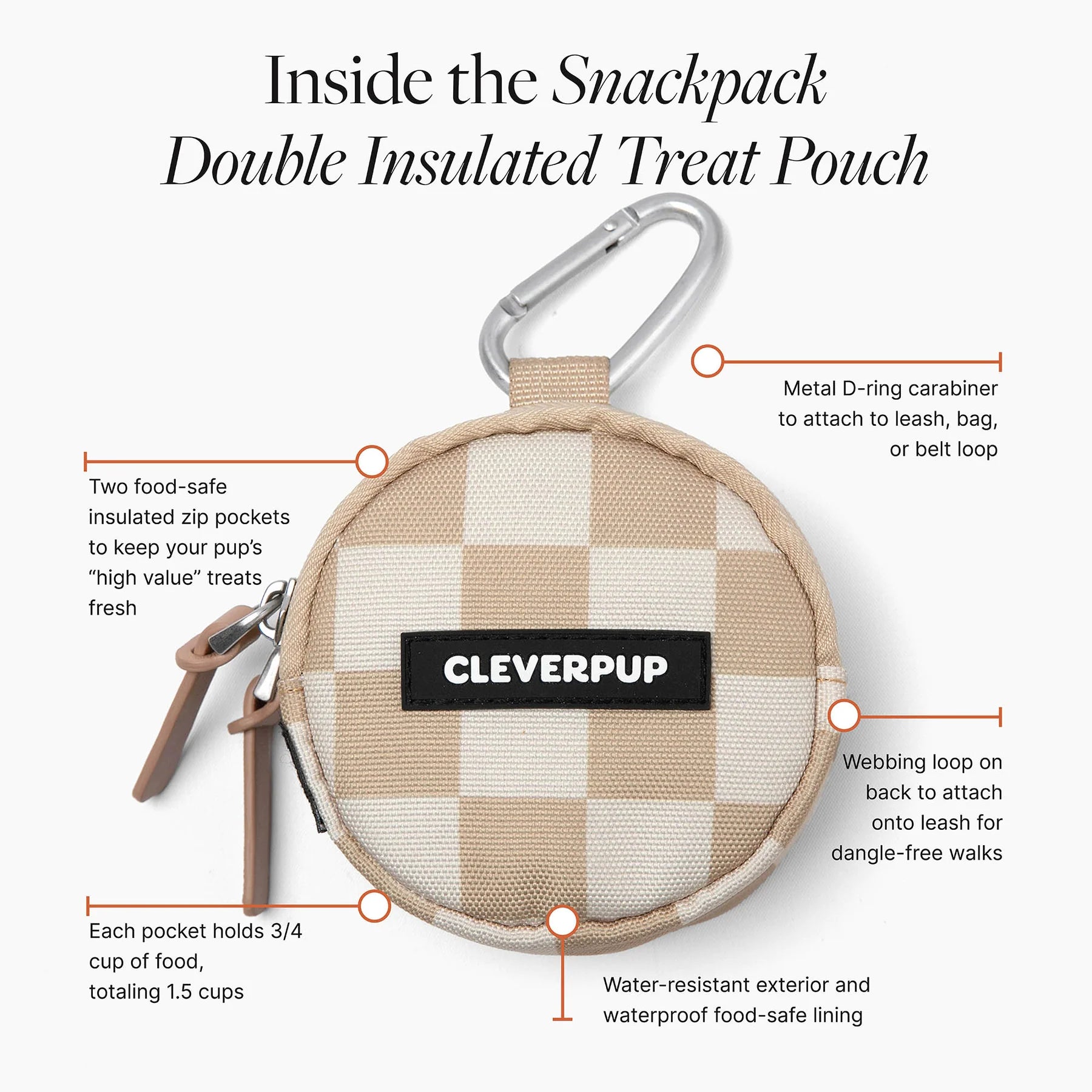 Clever Pup Snackpack Double Insulated Dog Treat Pouch