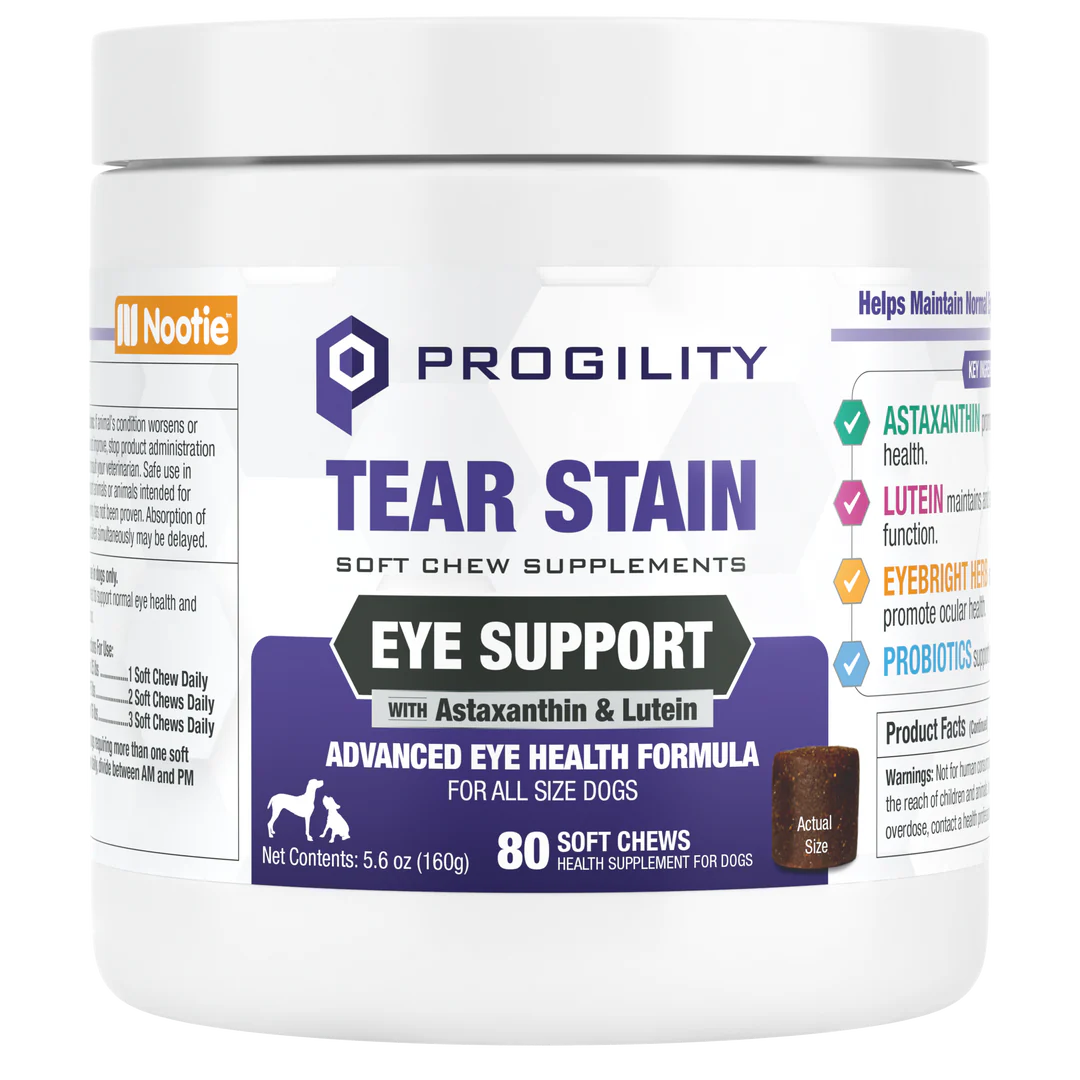 Progility Tear Stain Eye Support Soft Chew Supplement for Dogs