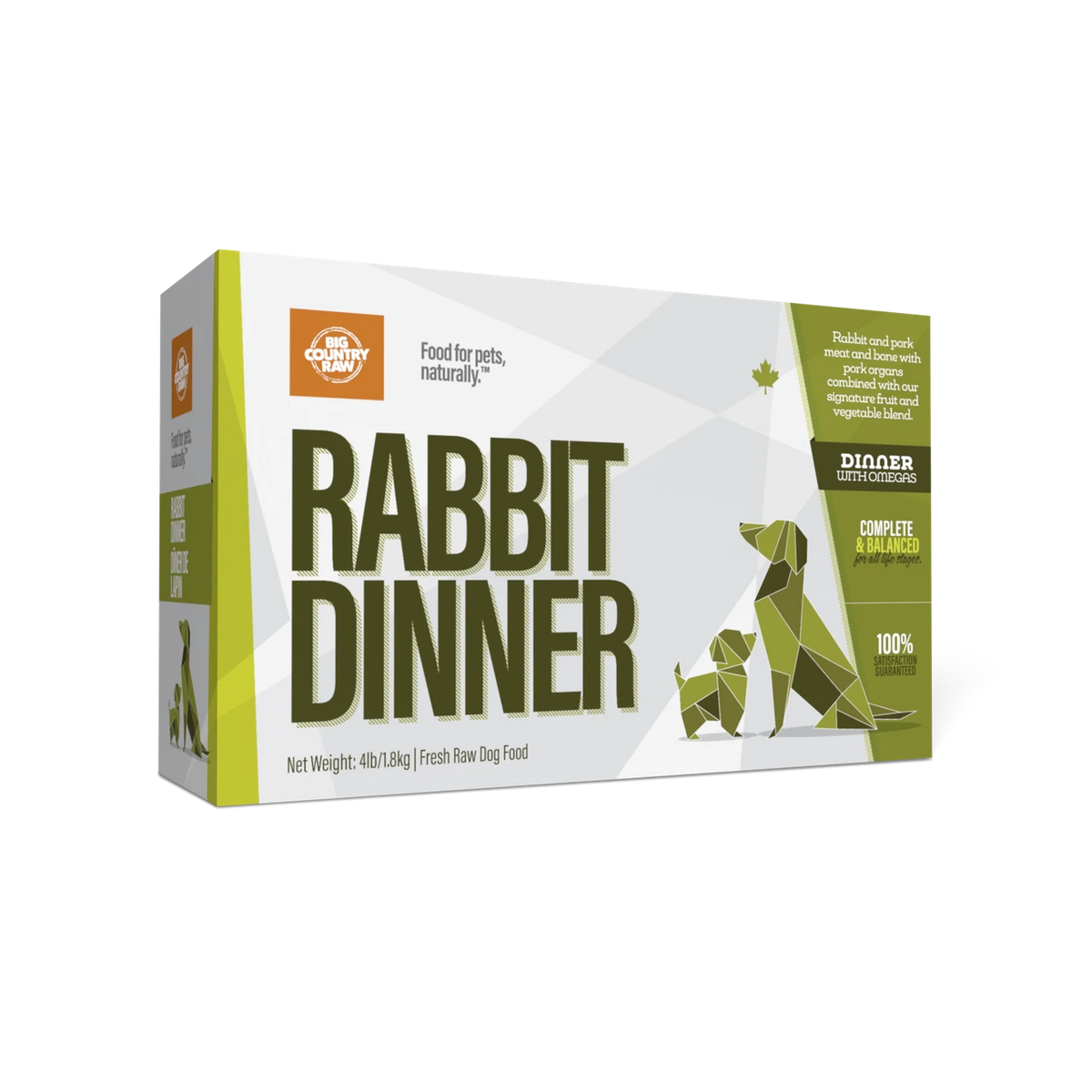 Big Country Raw Rabbit Dinner Carton - 4 lb