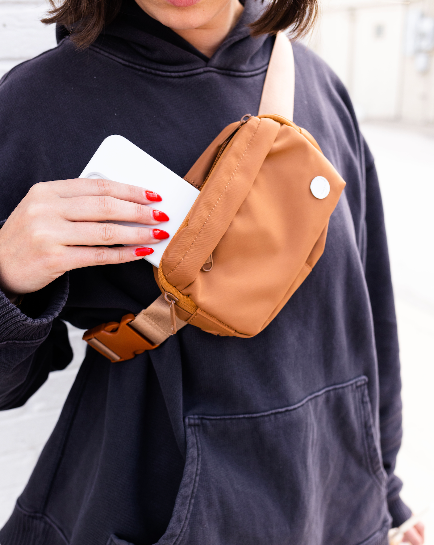 Monochrome Belt Bag with Discrete Poop Bag Dispenser