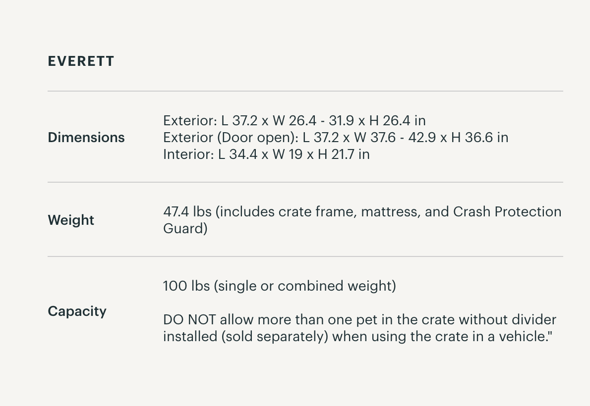 Tavo Crash-Tested Pet Cargo Crate  Everett™ L