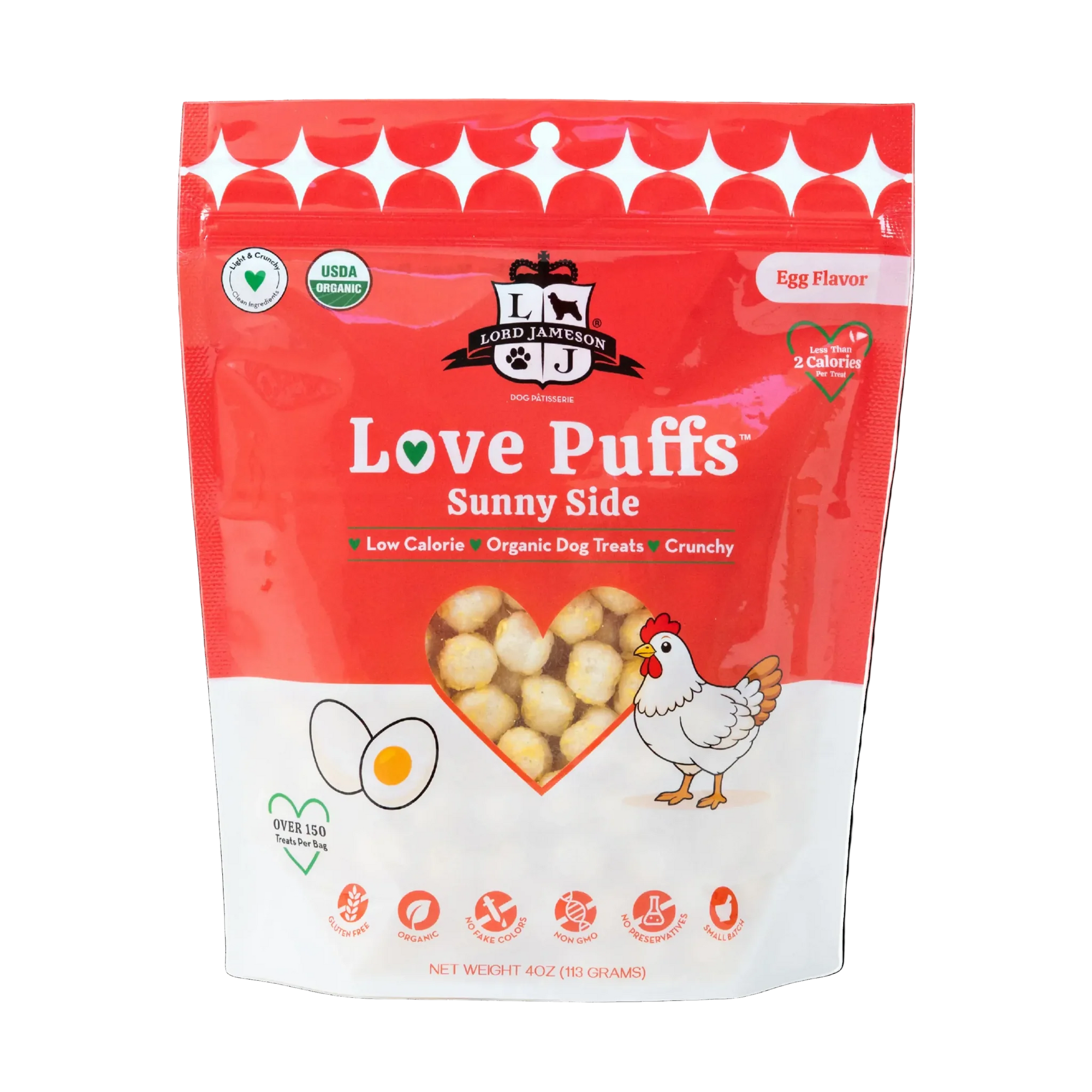 Lord Jameson Sunny Side Love Puffs Organic Dog Treats