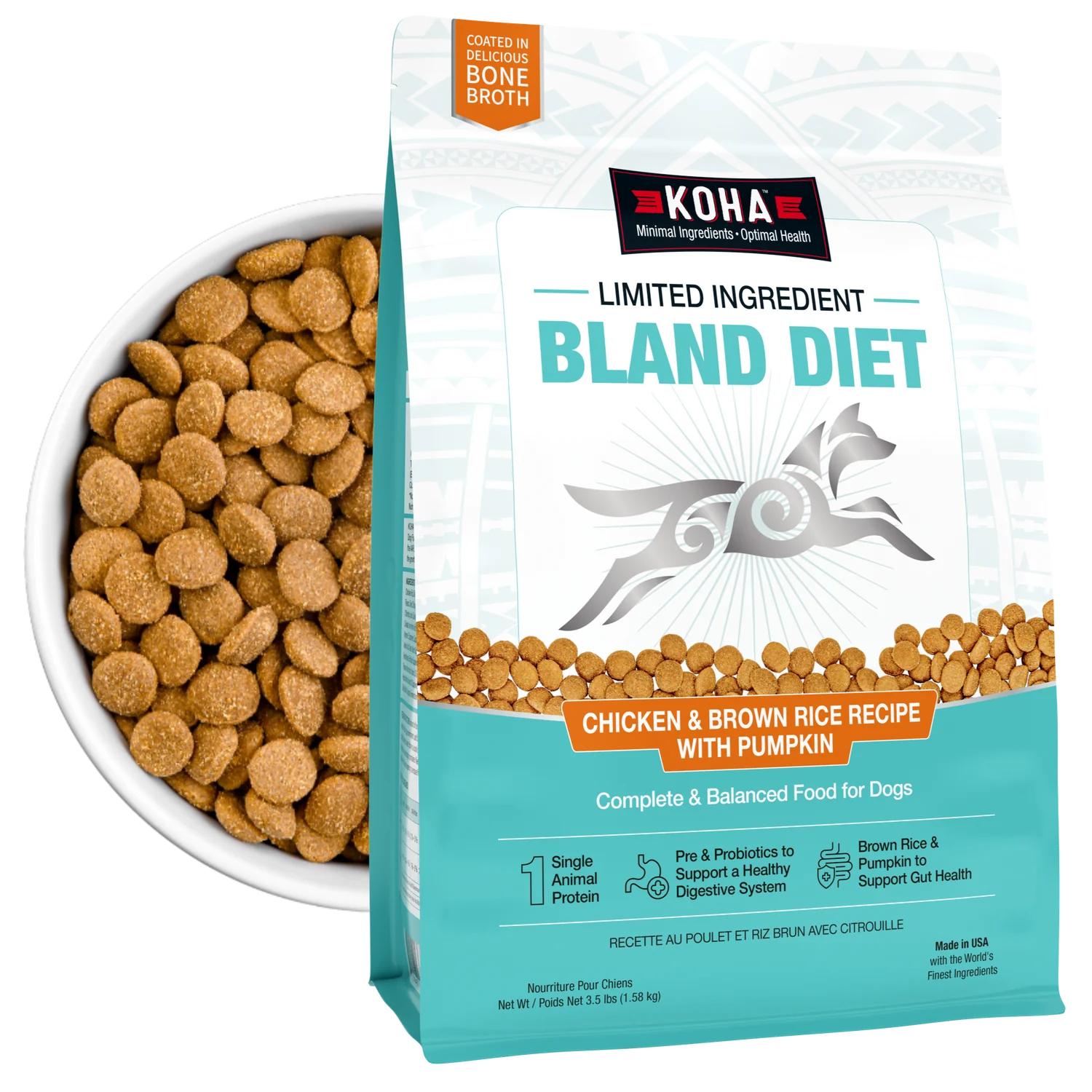 Koha Limited Ingredient Dry Bland Diet Chicken &amp; Brown Rice Recipe with Pumpkin for Dogs