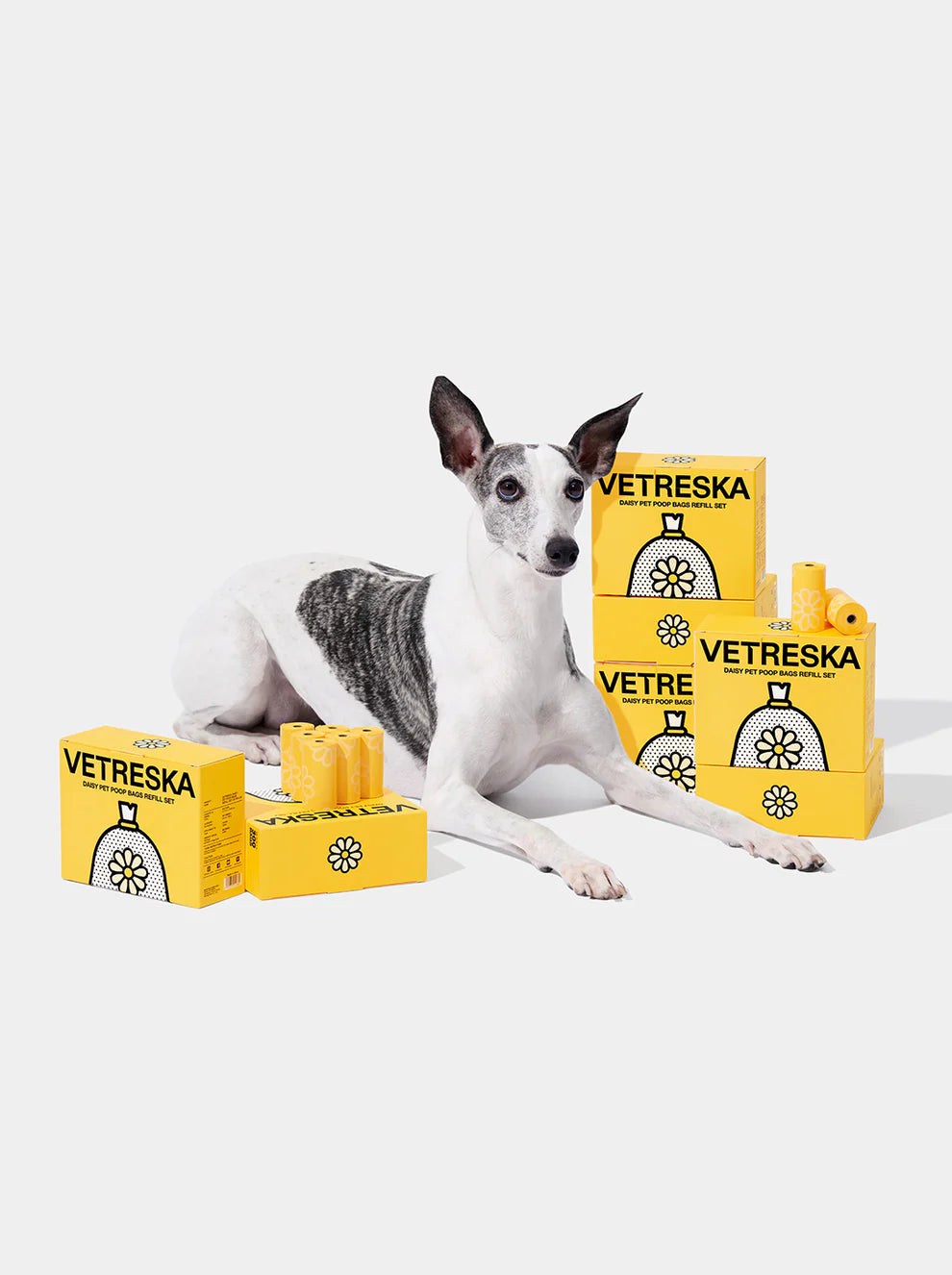 Vetreska Daisy Pet Poop Bags Refill Set - 20 rolls