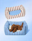 Vetreska Mist And Merlot Pet Sofa - Azure & Stripes