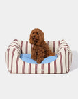 Vetreska Mist And Merlot Pet Sofa - Cream & Stripes