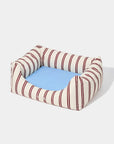 Vetreska Mist And Merlot Pet Sofa - Cream & Stripes