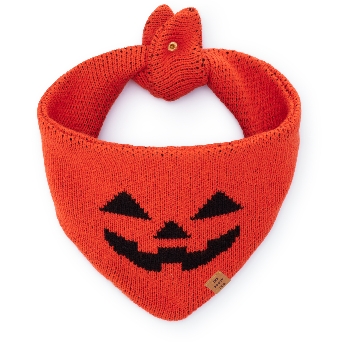 The Foggy Dog - Jack-o’-Lantern Knit Dog Bandana