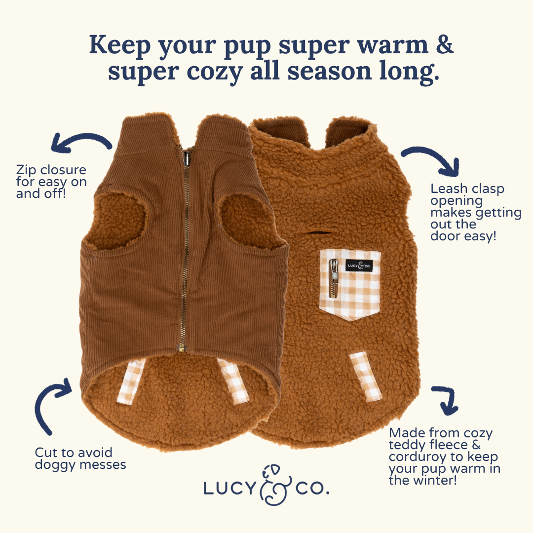 Lucy &amp; Co. - Chocolate Meadows Reversible Teddy Vest