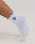 Almla Active - French Bulldog Embroidered Pilates Socks Frenchie Paw Grips