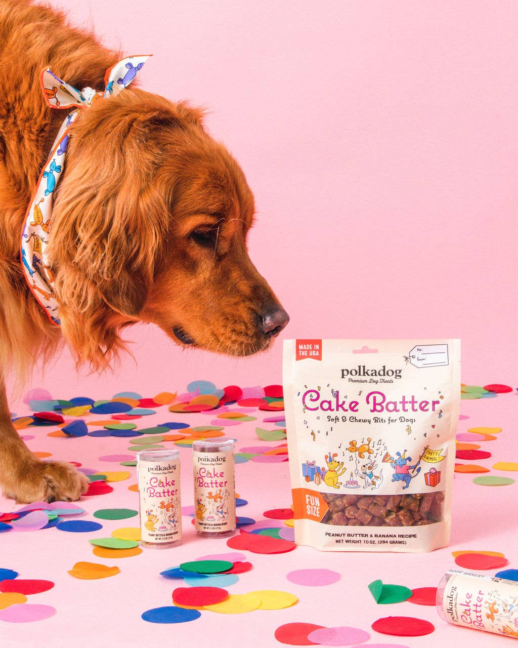 Pet Palette Distribution - Polkadog Cake Batter Peanut Butter &amp; Banana Chewy Dog Treats