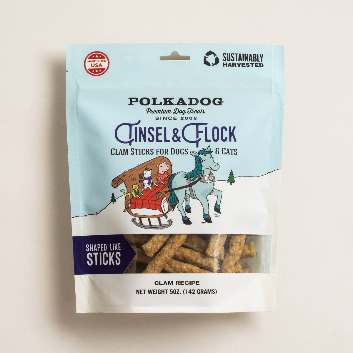 Pet Palette Distribution - Polkadog Holiday Pouch: Tinsel &amp; Flock (Clam) 5oz