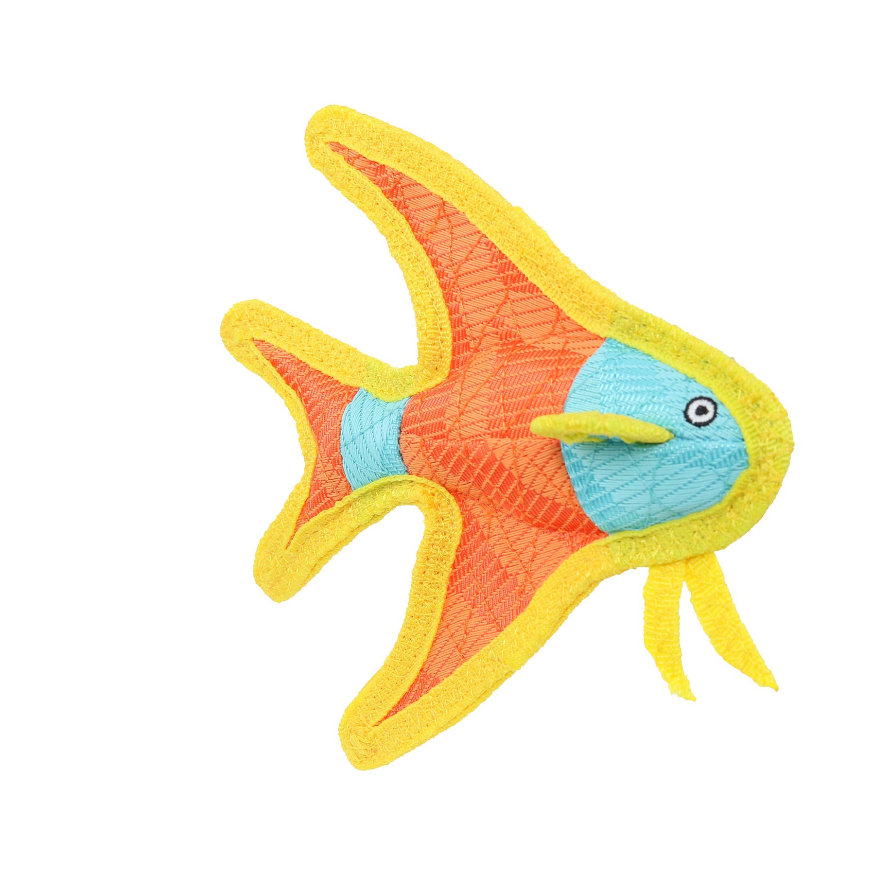 Tuffy Dog Toys - VIP Products - DuraForce Jr Angel Fish - Orange, Durable, Squeaky Dog Toy