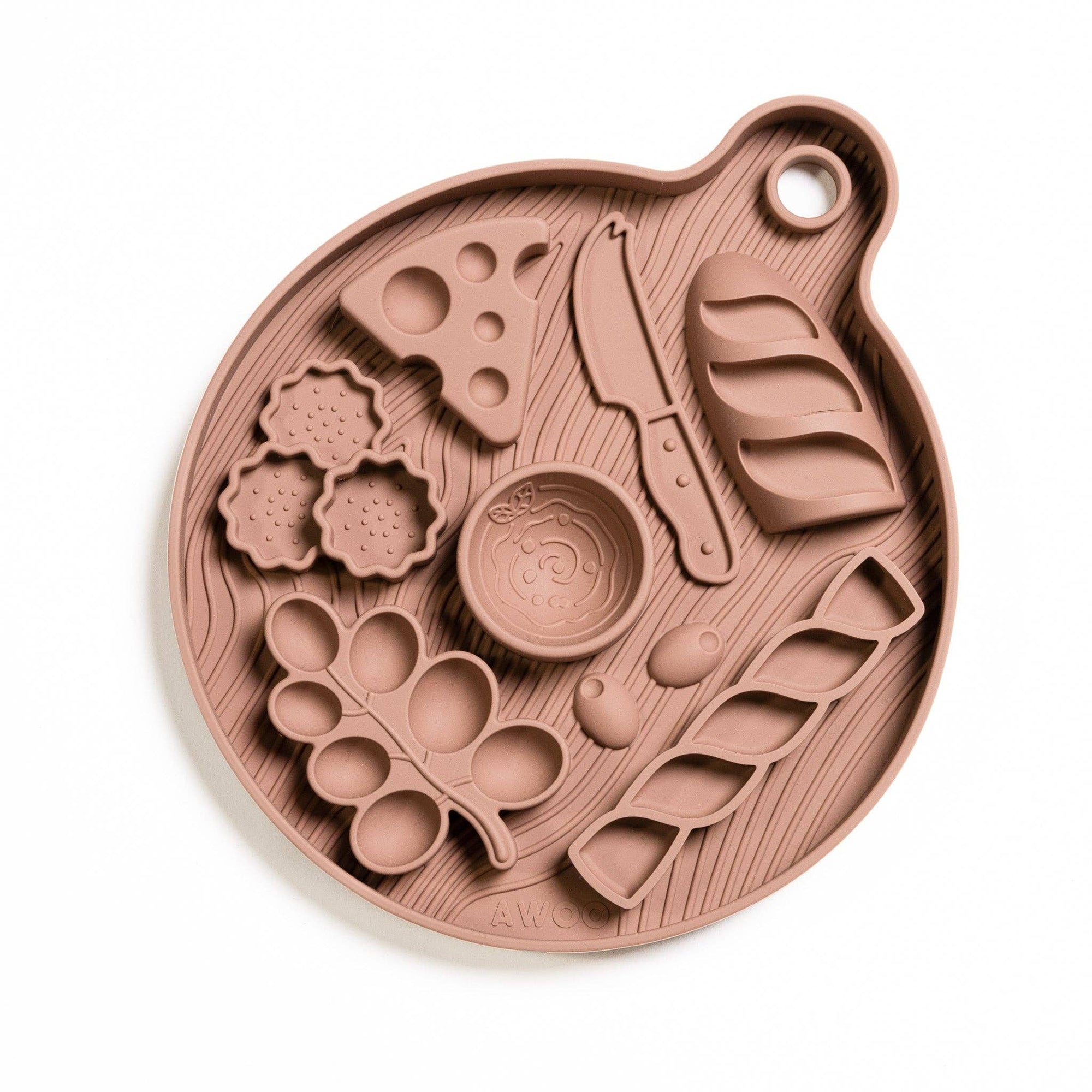 Awoo - Smorgasboard Charcuterie Lick Mat &amp; Slow Feeder: Misty Blue