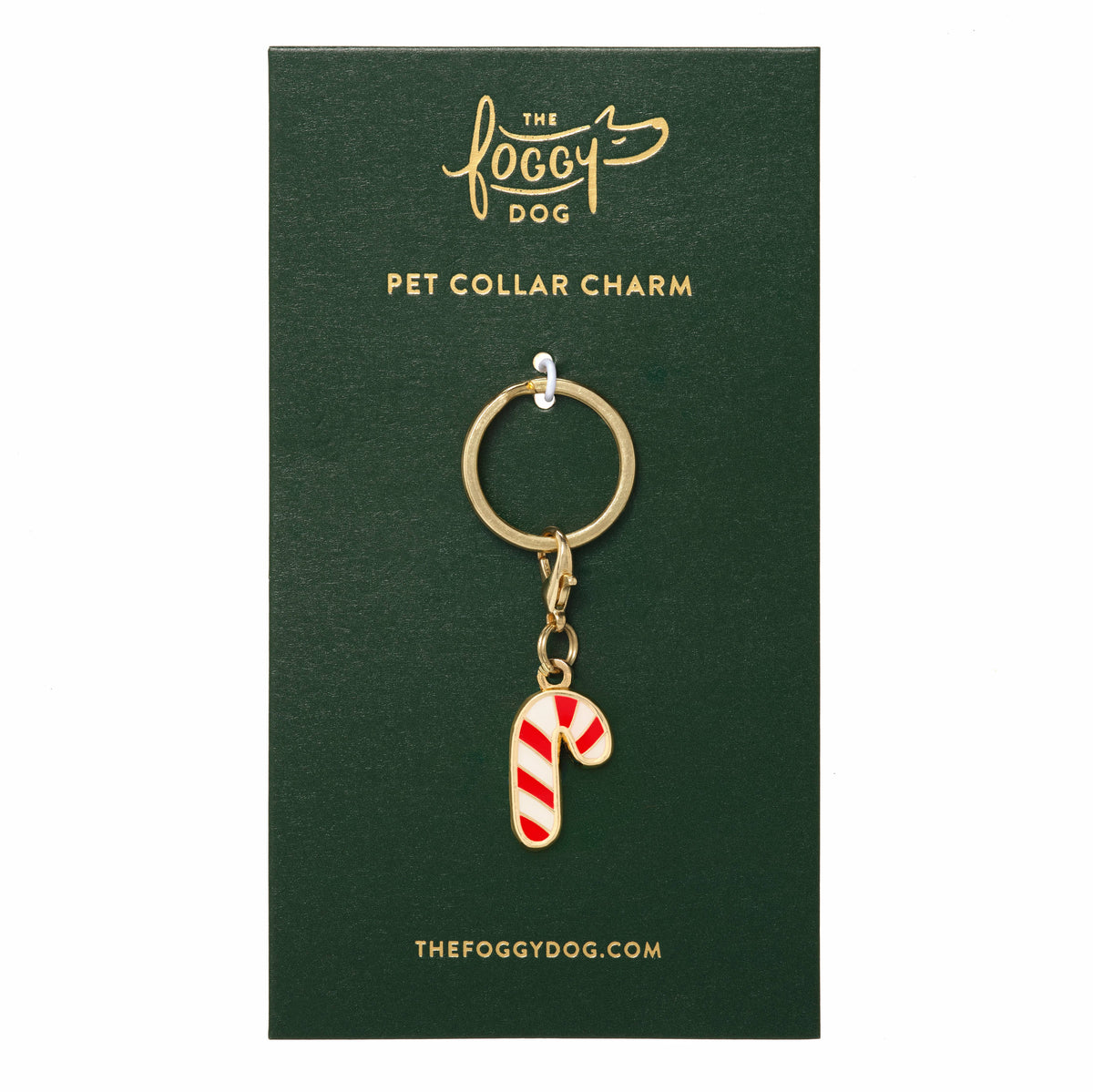 The Foggy Dog - Candy Cane Collar Charm: Charm Only