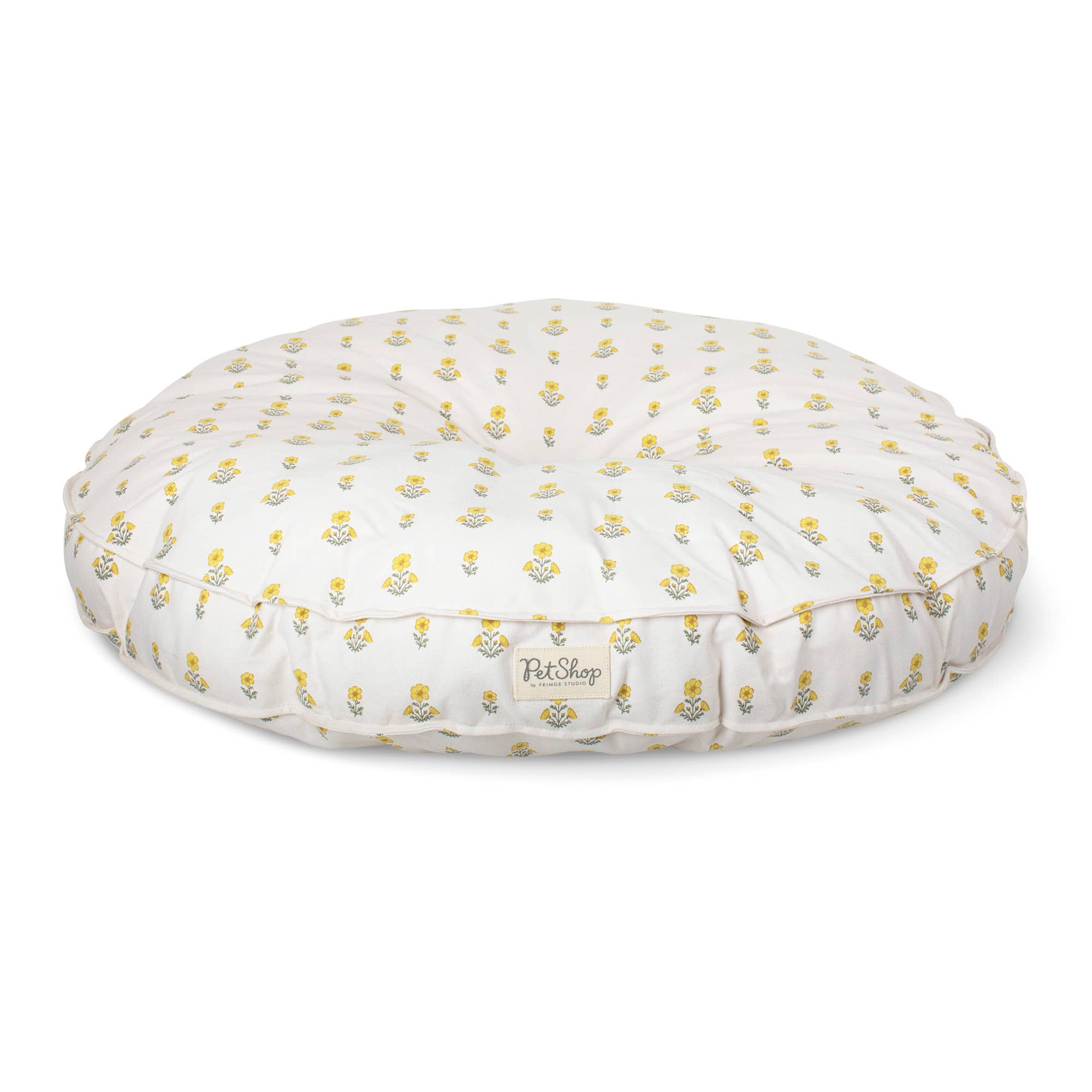 Petshop by Fringe Studio - BLOCK PRINT MARIGOLD LARGE ROUND PET BED