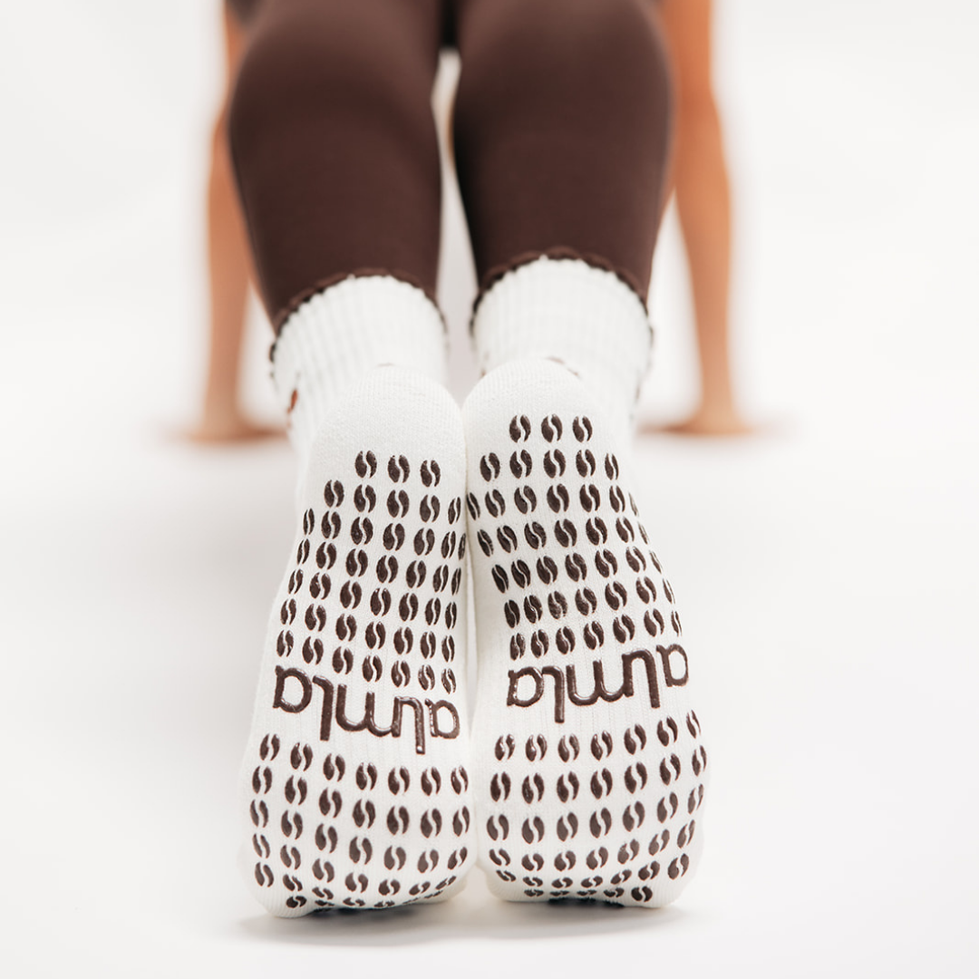 Almla Active - Dachshund &amp; Espresso Martini Double Sided Pilates Grip Sock: One Size