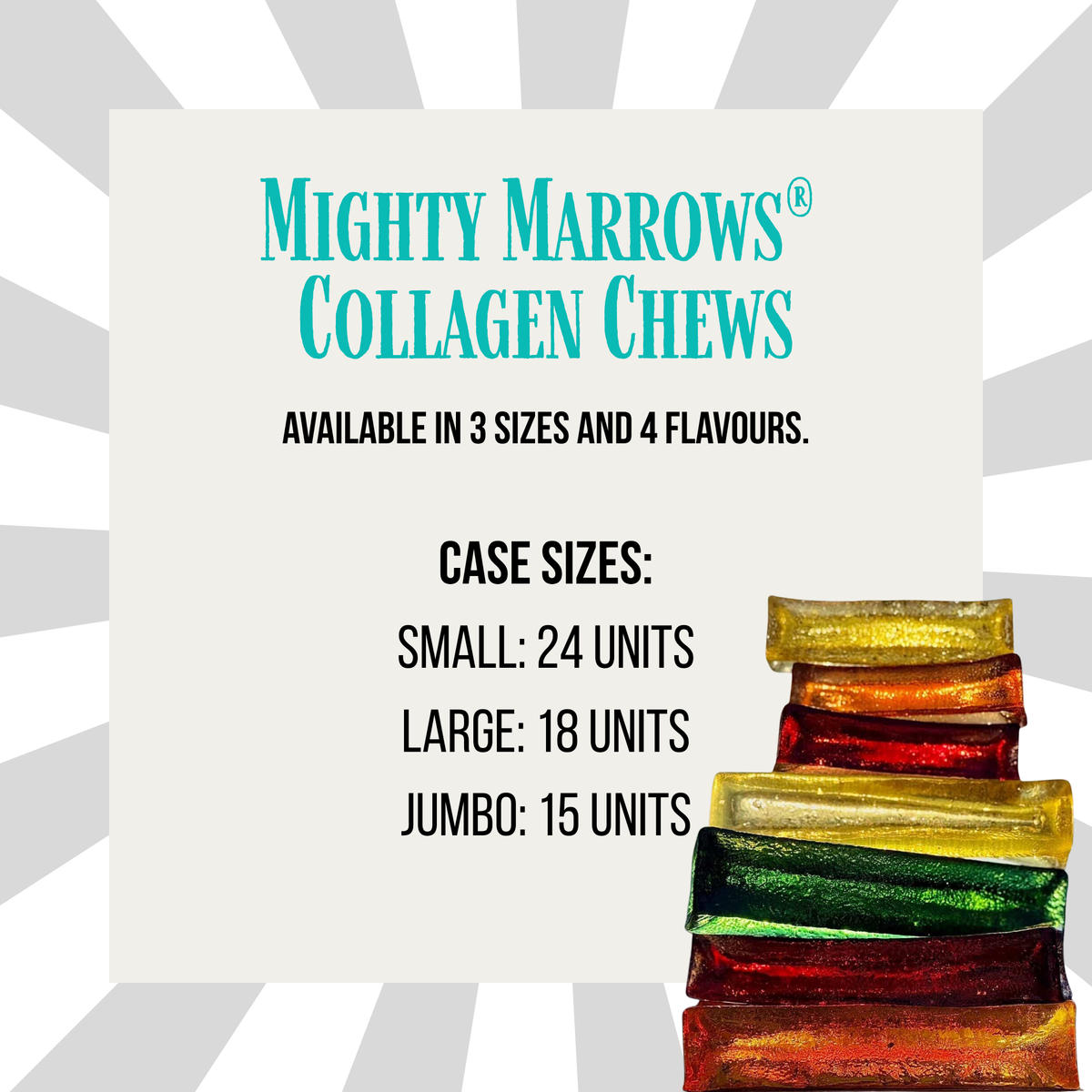 Wag &amp; Bright Supply Co. - Mighty Marrows Collagen Dental Chew - Bacon - 3 Sizes: Large