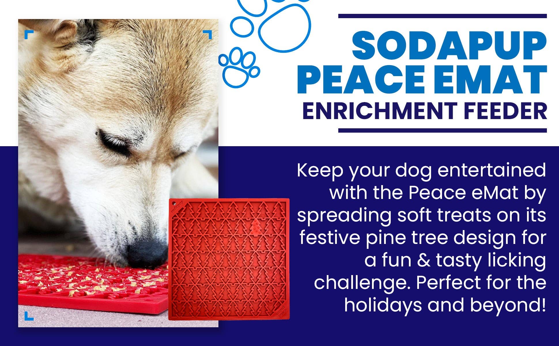 SodaPup Dog Toys - Tree Design &quot;Peace&quot; eMat Enrichment Lick Mat