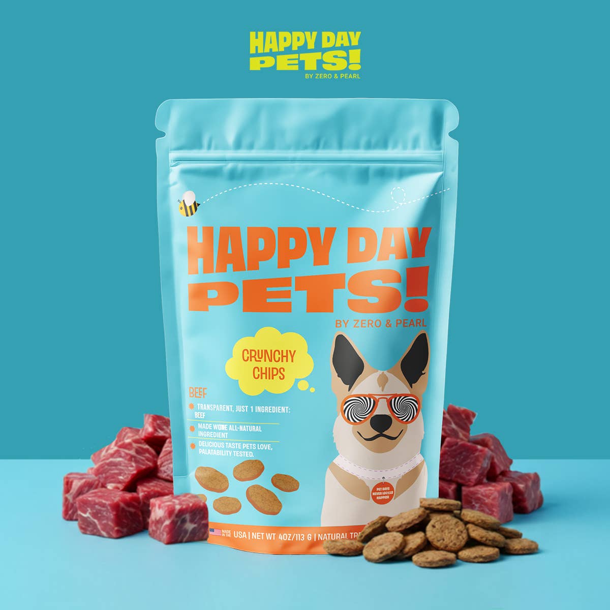 Happy Day Pets - Happy Day Pets Beef Chips Dog Treats | 100% Whole Beef