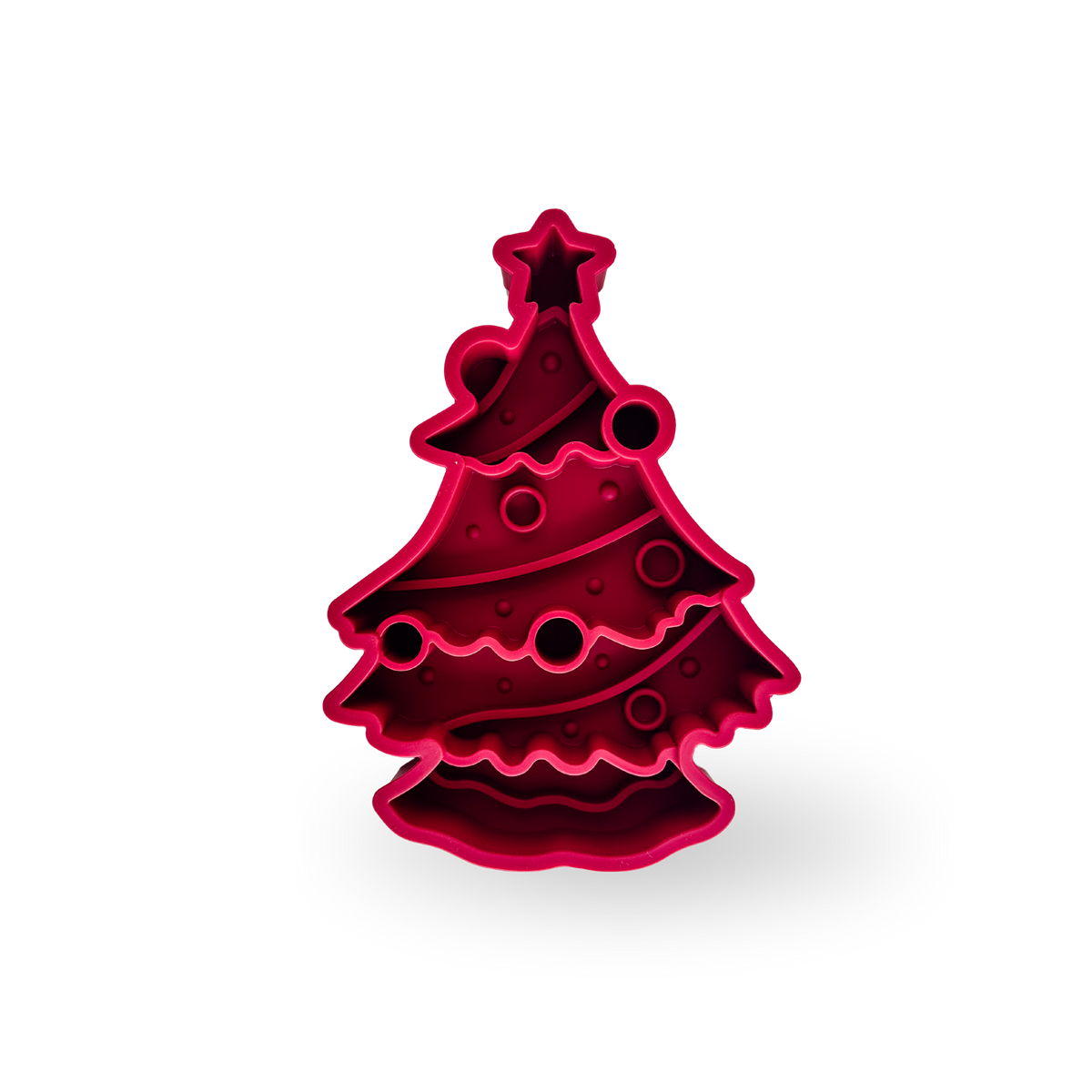 Barks and Brownies - Christmas Tree 2-in-1 Slowfeeder + Lickmat | Cranberry Red