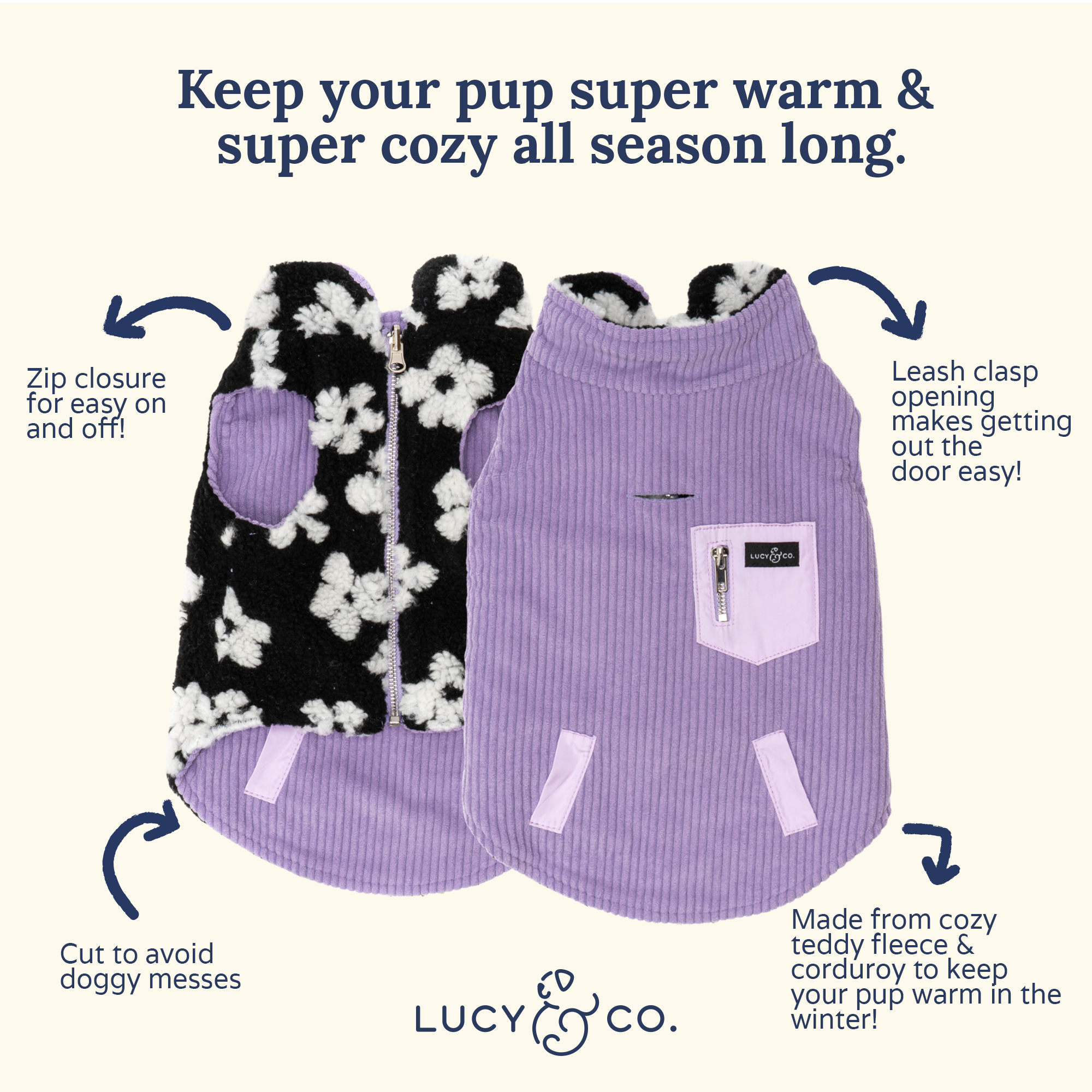 Lucy &amp; Co. - Far Out Reversible Teddy Vest